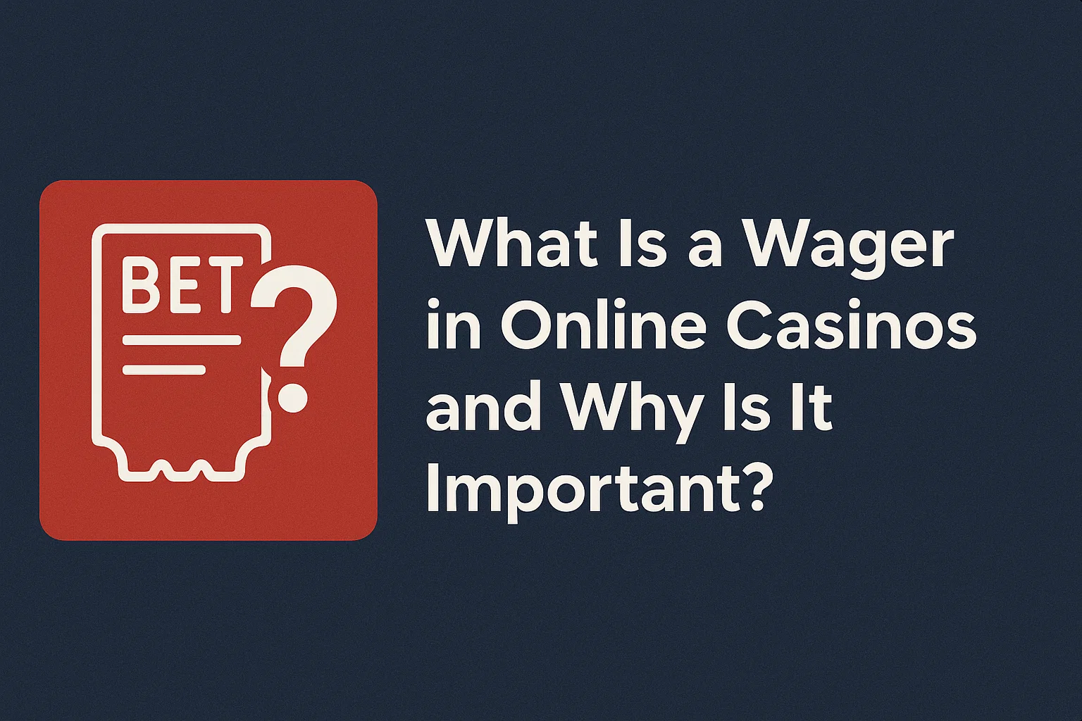 What Is a Wager in Online Casinos and Why Is It Important?